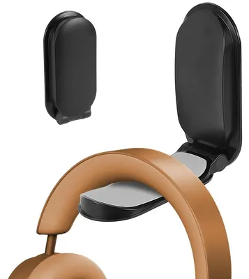 Produktbild von Kopfhörerhalter Kopfhörerständer Headset Halter - Klappbar - Selbstklebend - Schwarz - Für Schreibtisch und Wand