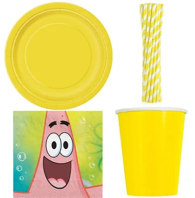 Produktbild von Partyset Spongebob Geburtstagsdeko Kindergeburtstag Party Set Dekoration Deko Geburtstag