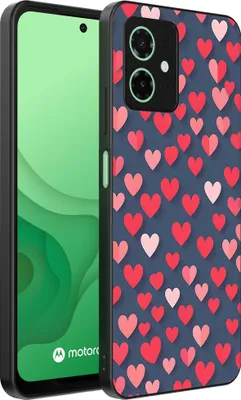 Obrázek produktu pro Smartphonica Pouzdro na telefon Motorola Moto G54 s růžovým a červeným potiskem srdce - TPU zadní kryt s růžovým a červeným designem srdce