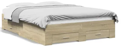 Immagine prodotto di vidaXL Struttura letto con cassetti rovere Sonoma 135x190cm materiale legno