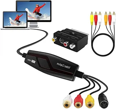 Productafbeelding van Video Capture Card - Video Grabber - Analoge Video Omzetten - Inclusief SCART Adapter - 1 stuk - Zwart