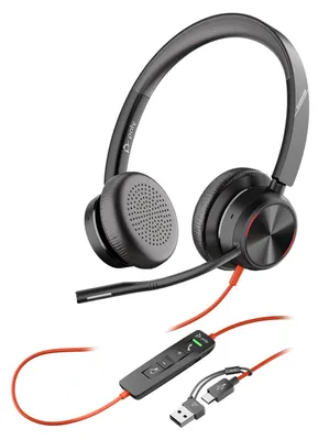Productafbeelding van Poly Blackwire 8225 - Blackwire 8200 serie - Hoofdtelefoon - Over-ear - Bekabeld - Actieve ruisonderdrukking - USB-C - Zwart - Gecertificeerd voor Microsoft Teams, UC-gecertificeerd