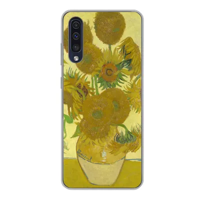 Produktbild von MuchoWow® Handyhülle Schutzhülle Hülle für Samsung Galaxy A50 Sonnenblumen - Vincent van Gogh Silikon Softcase Handy Hülle - Mobiltelefonhülle