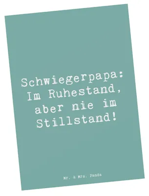 Produktbild von Mr. & Mrs. Panda Postkarte Spruch Schwiegerpapa Ruhestand - Meeresbrise - Geschenk, Liebe, Weihnachten, Fotokarte, Ansichtskarte, Lebensfreude, Ansichtskarten, Familie