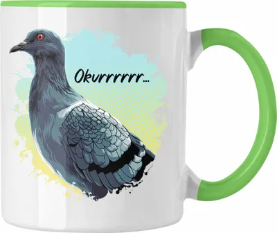 Produktbild von Trendation - Taubenzüchter Okurrrr Geschenk Zaubenzucht Zubehör Tauben Tasse Lustiger Spruch Taubenflüsterer Taubenliebhaber Becher (Grün)