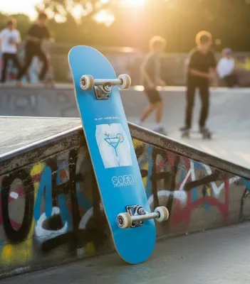 Image de Planche de Skate – 8.375" – Cocktail – Deck Bleu – Sofa Skateboards