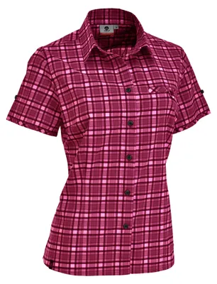 Produktbild von MAUL Elbe II Outdoor Damen Kurzarm Bluse kariert pink 42