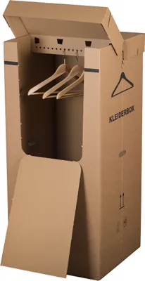 Produktbild von 3x Kleiderbox - komplett aus Wellpappe | Umzugskarton Kartonschrank Kleiderschrank