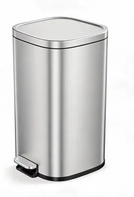 Productafbeelding van RVS afvalbak voor de keuken - Soft-close deksel - 30 liter - Met voetpedaal - Openhoudfunctie - Uitneembaar binnenbak - Zilverkleurig