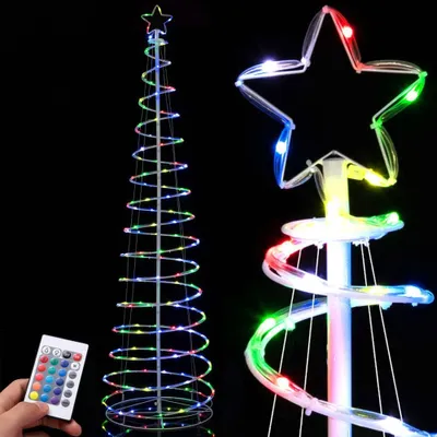 LED-Spirale-Weihnachtsbaum, 200 LEDs, RGB, 210 cm, mit Fernbedienung