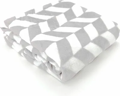 Produktbild von Heimtexland ® Kuscheldecke Super Soft Flanell Chevron Raute Wohndecke 200x150 Skandi Sofadecke Typ722 grau