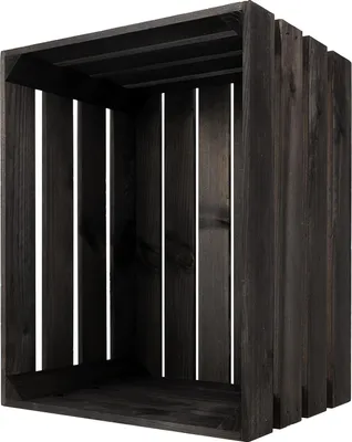 Immagine prodotto di Creative Deco Cassetta Nera in Legno | 50 x 40 x 30 cm | Cassetta di Legno in Stile Vintage, Shabby | Ideale Scatola Porta Oggetti, Portafrutta
