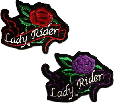 Produktbild von Lady Rider Biker - Aufnäher, Bügelbild, Aufbügler, Applikationen, Patches, Flicken, Zum Aufbügeln, Größe: 9 x 7 cm