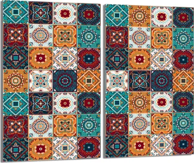 Immagine prodotto di Piastre copriforno 2 pezzi 30x52 Coperchio per piano cottura in Vetroceramica, pezzo a mosaico