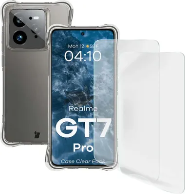 Produktbild von Bizon Case Clear Pack Hülle + 2x Bildschirmfolie Realme GT 7 Pro
