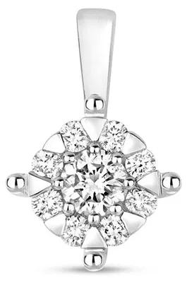 Produktbild von Wunderschöner 9 Karat (375) Weißgold Damen - Diamant Anhänger Brillant-Schliff 0.30 Karat G - I1 I2; TRS315779KW