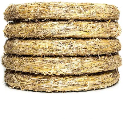 Produktbild von 5x DekoPrinz® Natur Strohkranz Ø 30cm / 5cm Strohrömer Rohling Adventskranz Türkranz Kranz Strohring