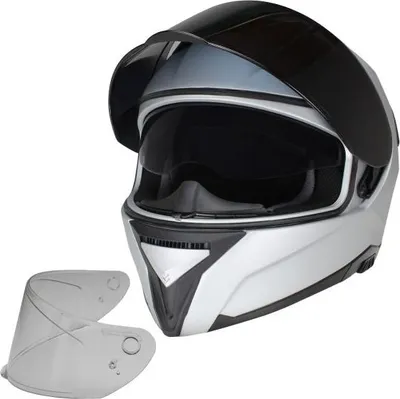 Produktbild von Motorradhelm Integralhelm CMX ARES silber matt Größe M inkl. Zusatzvisier getönt