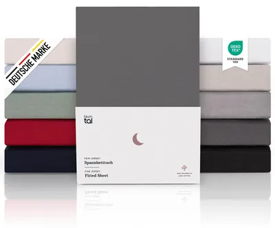 Produktbild von Blumtal Spannbettlaken 270x200 cm Familienbett - 100%  Baumwolle - Dunkelgrau
