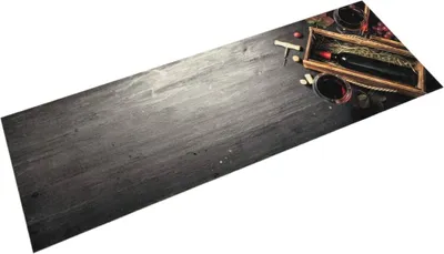 Produktbild von Design Küchenteppich Waschbar Weinflasche 45x150 cm Samt, Fußmatten 2024 Neu