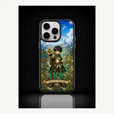 Imagen del producto de Funda para iPhone 15 Pro, carcasa protectora con diseño de Akio – LUNØIR ©