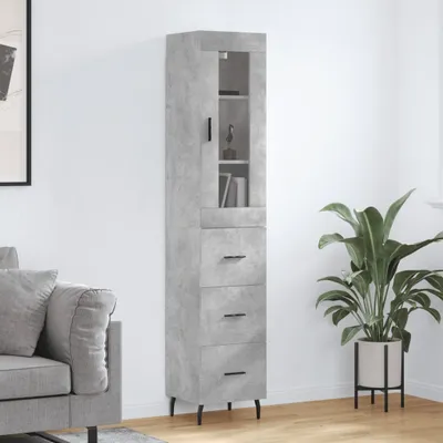 Produktbild von vidaXL Highboard Betongrau 34,5x34x180 cm Holzwerkstoff