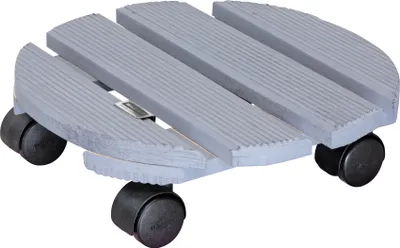 Produktbild von WAGNER Pflanzenroller CREO Ø 29 x 8 cm, für Innenbereich, Massivholz geriffelt, grau, Tragkraft 100 kg, EU Ware - 20086401