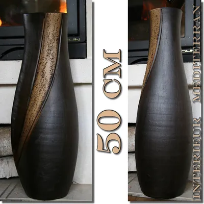 Produktbild von BODENVASE Keramik ca.50 CM "Karthago" Schwarz