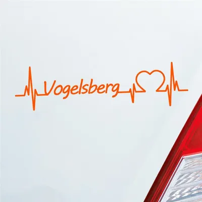Produktbild von Auto Aufkleber Vogelsberg Puls Herzschlag mit Ferien Region Motiv 19x5 cm Orange Sticker Heckscheibenaufkleber