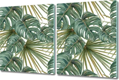 Produktbild von Glas Schneidebrett Herdabdeckplatten Schneideplatten - 2x 40x52 cm - Blaue Wildblume