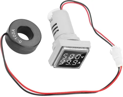 Zdjęcie produktu dla Wyświetlacz cyfrowy LED Miernik napięcia prądu przemiennego Wskaźnik miernika 22mm 0-100A (biały)