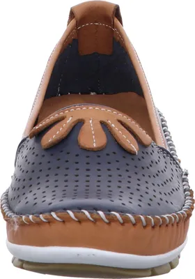 Produktbild von Gemini Damen Slipper Leder Mokassin mit Lochmuster und losen Einlagen 382649-01, Größe:38 EU, Farbe:Blau