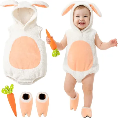 Obrázok produktu pre Detský zvierací kostým 0-18 mesiacov, flanel, králik, pre párty
