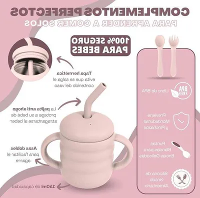 Produktbild von Famanu Babyservierset - Silikon Babygeschirr mit Saugnäpfen - Zartrosa