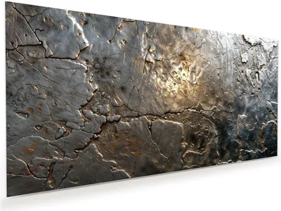 Produktbild von Glasbild 60x30cm in XXL für Wohnzimmer, Schlafzimmer Motiv Gekrakeltes Metall