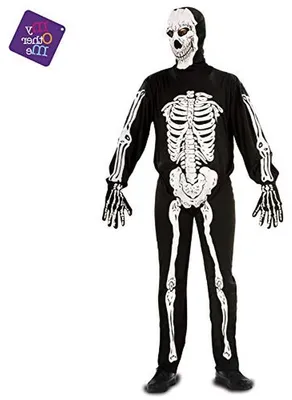 Productafbeelding van Skelet Kostuum - Halloween Outfit - Feestelijke Gelegenheid - Uni Maat M/L - 12 cm - Veelkleurig
