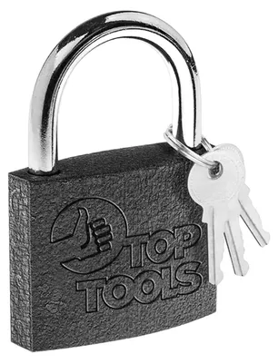 Productafbeelding van TopTools hangslot, boogslot, gelijk sleutel, met 3 sleutels, zwart
