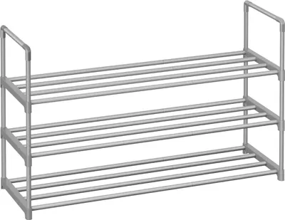 Obrázek produktu pro tŘÍPATROVÉ POLICE NA BOTY KOVOVÉ BOTNÍKY 12-15 PÁRŮ BOT, STOHOVATELNÝ REGÁL, DO OBÝVACÍHO POKOJE, LOŽNICE,