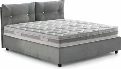 Produktbild von Quadratisches und halbes Bett Dabbadi, Containerbett mit Stoffbespannung, 100%  Italy, Frontöffnung, inklusive Matratze Cm 120x190, Grau