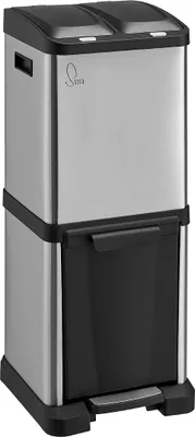 Produktbild von SVITA Mülleimer 2x8L + 16L Abfalleimer Mülltrennung Müllsammler Edelstahl Silber
