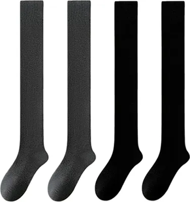 Produktbild von Damen-Oberschenkelstrümpfe, dehnbar, gerippt, selbstwärmend, atmungsaktiv, für Dates, Partys und Streetwear
