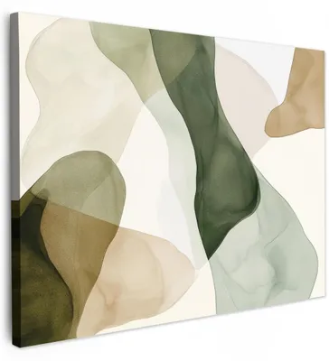 Image de Tableau sur toile, dimensions 70x50 cm - Décoration murale pour salon - Décoration murale pour chambre - Style abstrait - Style japandi - Qualité supérieure