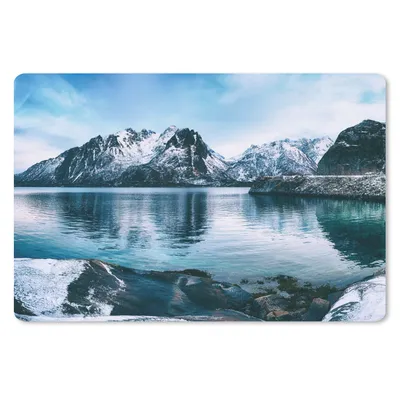 Produktbild von MuchoWow® Schreibtischunterlage Wasser - Berge - Natur 60x40 cm - XXL Mauspad - Großes Mauspad