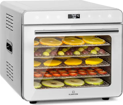 Produktbild von Klarstein, sušička potravín, 700 W, 6 mriežok, 24H časovač, nehrdzavejúca oceľ