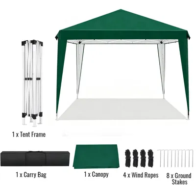 Produktbild von Faltpavillon - Gartenpavillon - 3 x 3 m - Oxford-Gewebe - Aluminiumrahmen - UV-Schutz - Grün