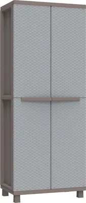 Produktbild von Gartenbox - Gartenkiste - Gartenkästen für Außen - Gartenlagerung - Kunststoff - 70x40x180cm - Grau mit Rautenformen
