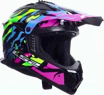 Immagine prodotto di Casco da cross LS2 MX708 Fast II Grotesk blu, rosa, verde, taglia S
