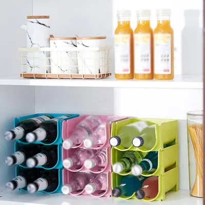 Produktbild von Weinständer,für,6,Flaschen,–,Stapelbarer,Flaschenhalter,für,Ihre,Getränkeaufbewahrung,in,der,Küche-blau