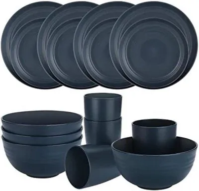 Produktbild von Famanu Campinggeschirr Set 16-teilig - BPA-frei, mikrowellen- und spülmaschinenfest