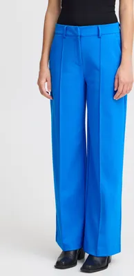 Produktbild von ICHI IHKATE Damen Hose Stoffhose mit Stretch gerader Schnitt mit Ziernähte Gürtelschlaufen leicht elastisch